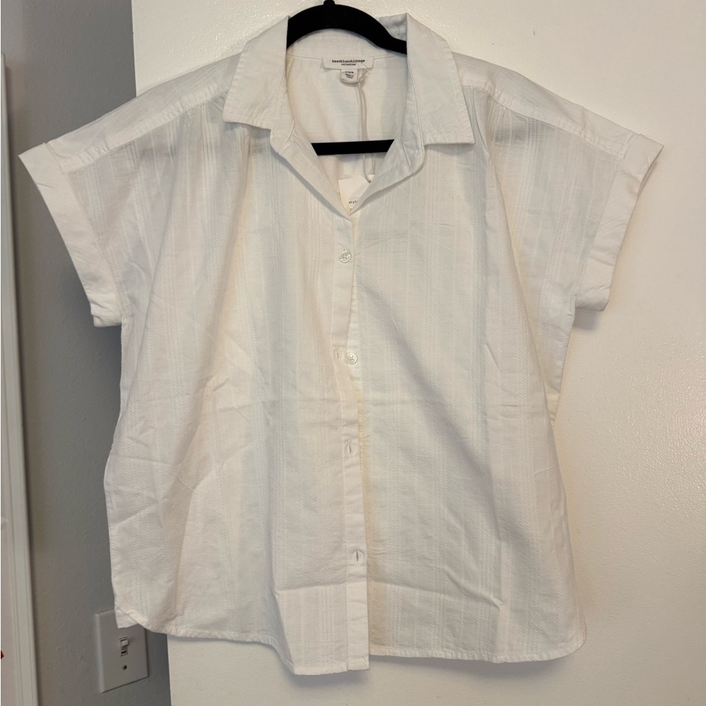 Beachlunchlounge Ivory Textured Blouse